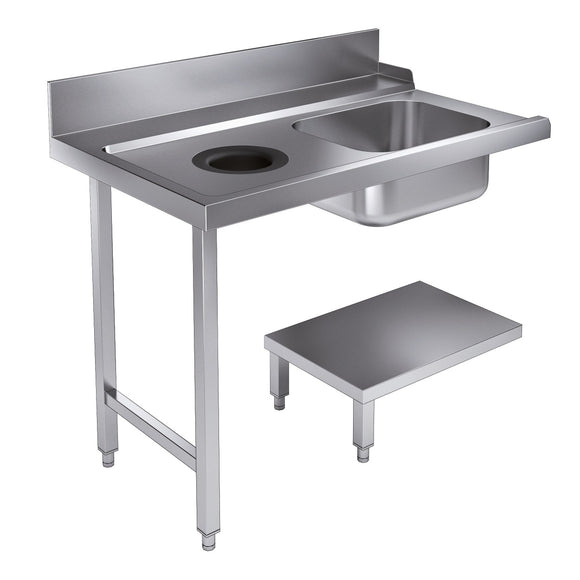 Inngangsbord bunne hylle med avfallshul 1200,- tilbake for 7280.0045-0046