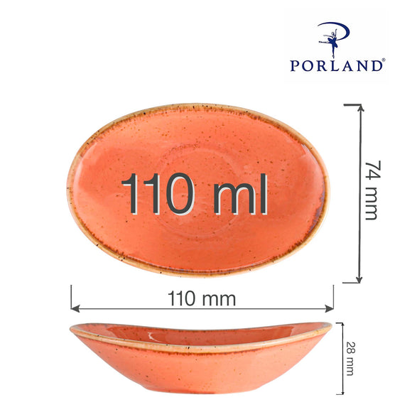 Ravfarget oval miniskål, 110 mm, Min. kjøp: 6