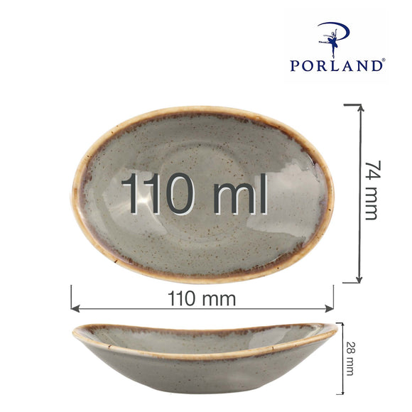 Oval miniskål i stein, 110 mm, Min. kjøp: 6
