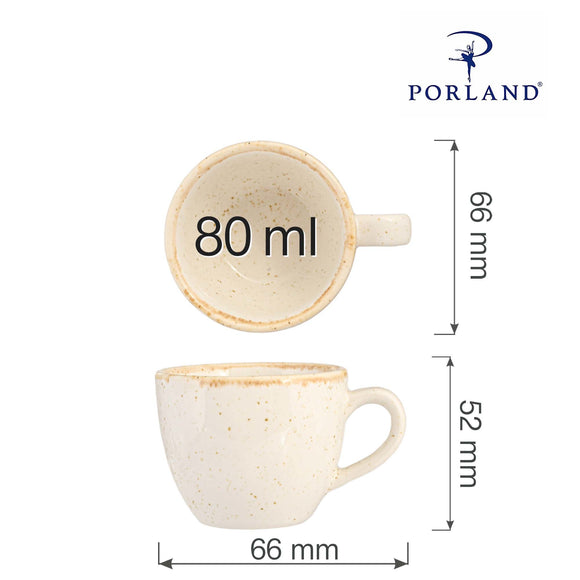 Elegant espressokopp i sand, 80 ml, Min. kjøp: 6