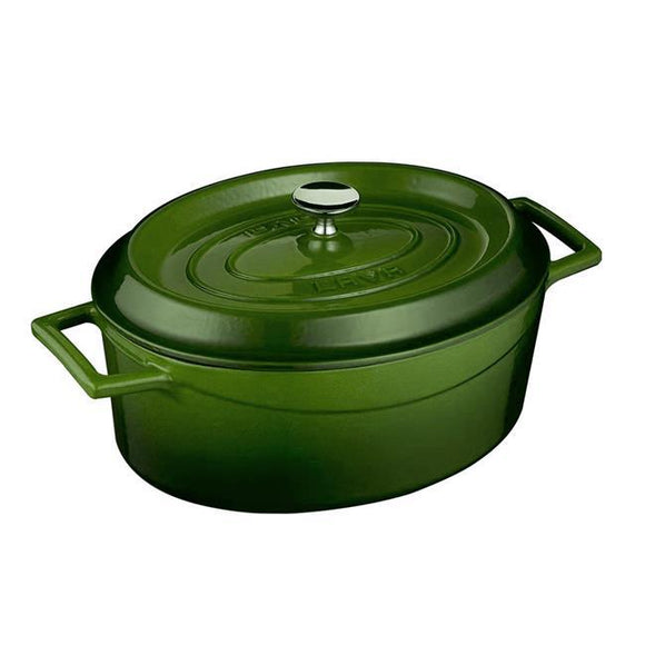 Oval gryte i støpejern, mål 25 x 31 cm, 7060 ml, Min. kjøp: 1