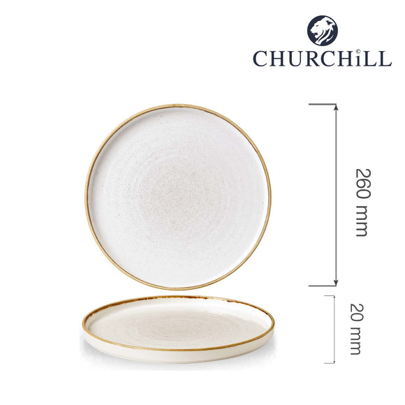 Steinstøpt bygg hvitvegget tallerken, 260x(h)20mm, Min. kjøp: 6