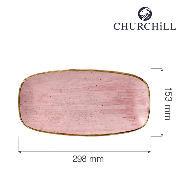 Stonecast Petal Pink kokketallerken i avlang farge, 298x153mm, Min. kjøp: 6