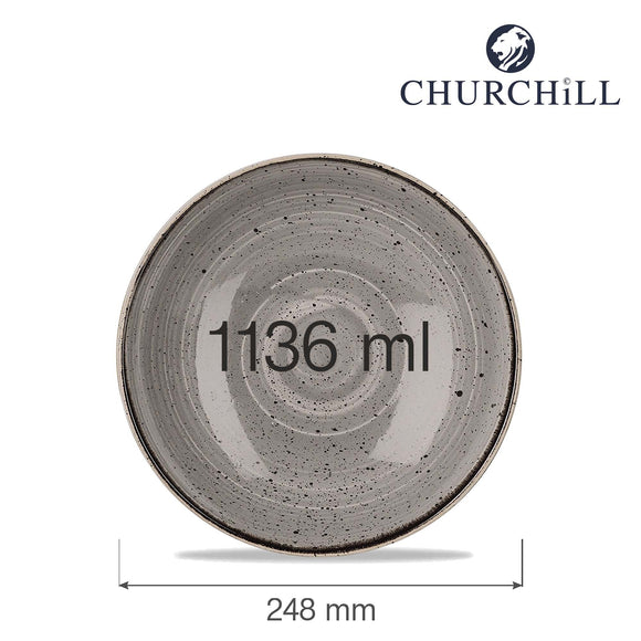 Stonecast Grå kuppeskål, 248 mm, Min. kjøp: 6