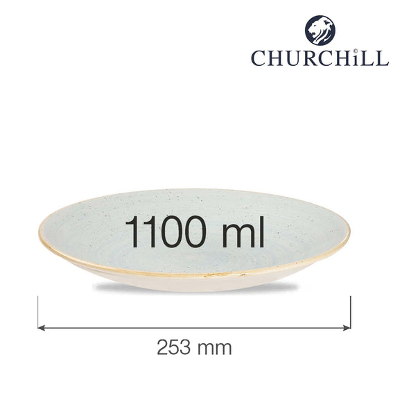 Stonecast Duck Egg rund sporskål, 253 mm, Min. kjøp: 6