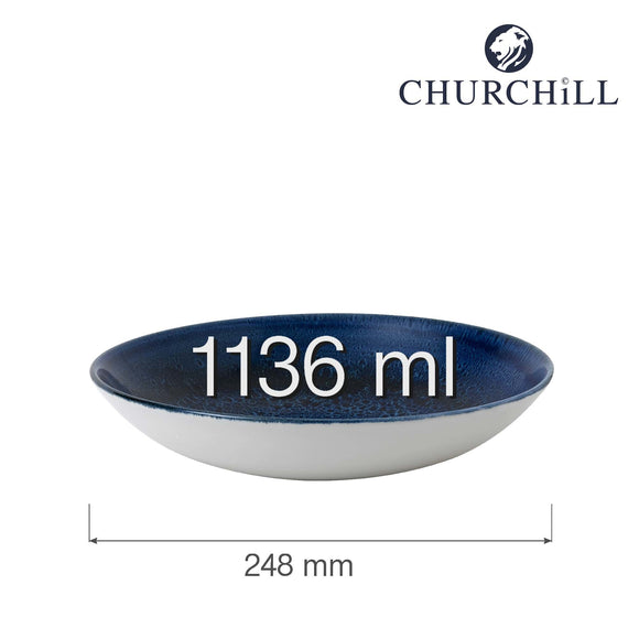 Stonecast Plume Ultramarin coupé-skål, 248 mm