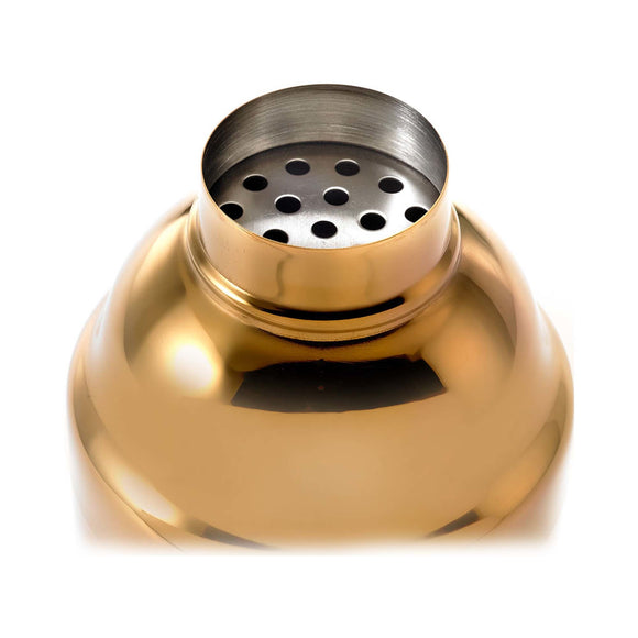 3-delers japansk cocktailshakersett, gullbelagt