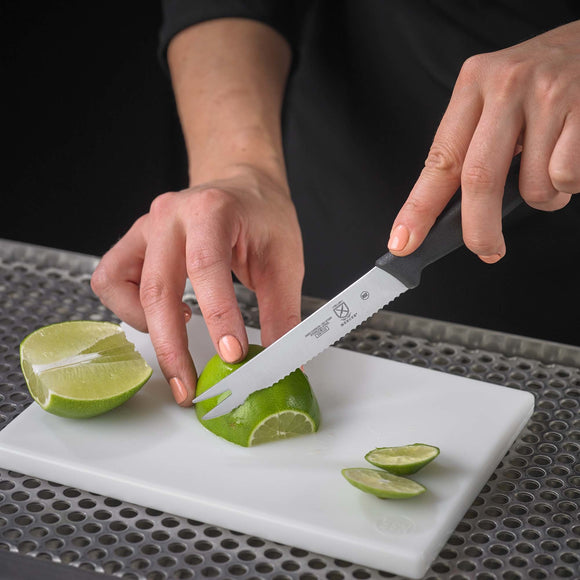 Fruktkniv, 2-tanns ende - bølget kant, bulk, 107 mm