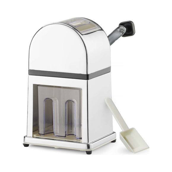 Forkrommet sinklegerings-isknuser med plastbeholder og -øse, 140 x 160 x (h) 270 mm