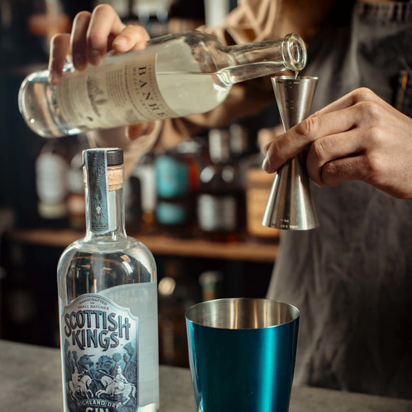 Slim Style jigger, rustfritt stål med gullbånd, 2 oz., Barfly