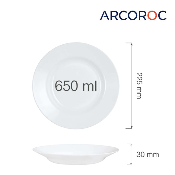 Dyp tallerken til hverdagsbruk, 225 x (H) 30 mm, Min. kjøp: 6