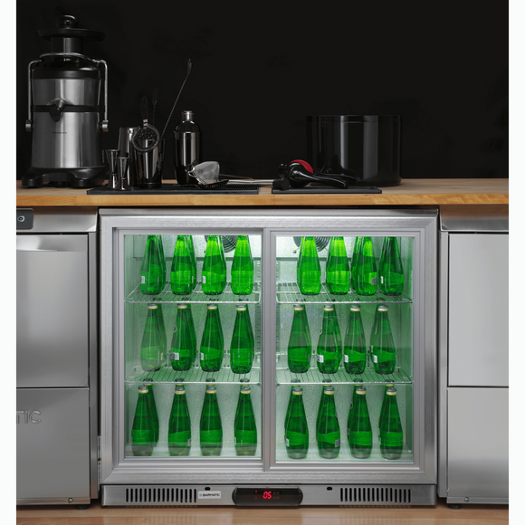 CANDOUR barkjøler 188L med skyvedør, 900x520x(H)835, svart