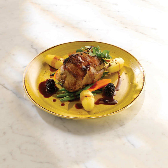 Stonecast sennepsgul kupétallerken, 320 mm