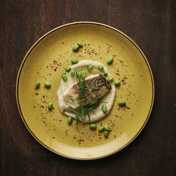 Stonecast sennepsgul kupétallerken, 320 mm