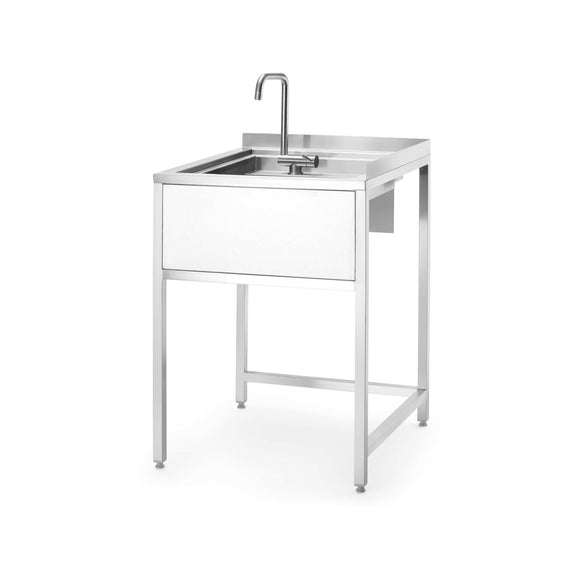 Oksygenhjørnestasjon med skjult oppvaskkum og muggeskyllemaskin, 650x650x(h)900mm