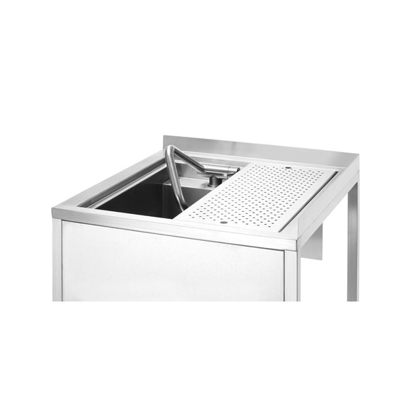 Oksygenhjørnestasjon med skjult oppvaskkum og muggeskyllemaskin, 650x650x(h)900mm