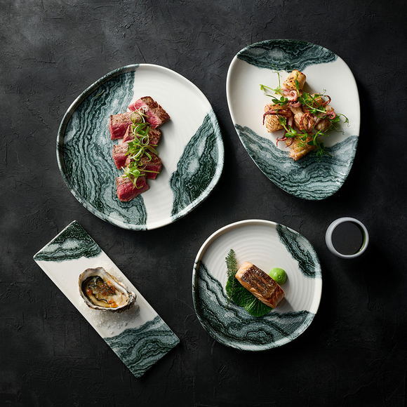 Tide Black Organic Fat Tallerken med Kant, 250 mm, Min. kjøp: 6