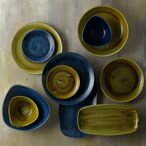 Stonecast Plume Green kokketallerken avlang, 298x153mm