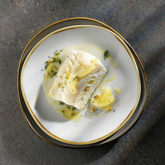 Stonecast Barley White rund sporplate, 264 mm, Min. kjøp: 6