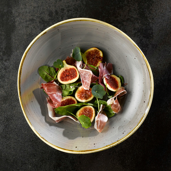 Stonecast Grå rund skål, 253 mm, Min. kjøp: 6