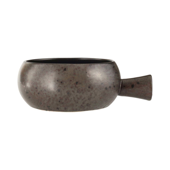 Skål med håndtak i jernstein, 140 mm, Min. kjøp: 6