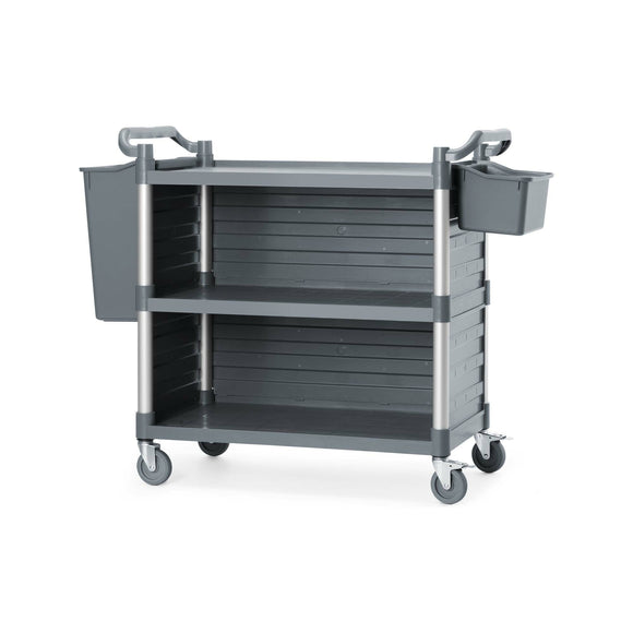 Servicevogn med sidepaneler, 3 hyller, 1010x500x(h)960mm