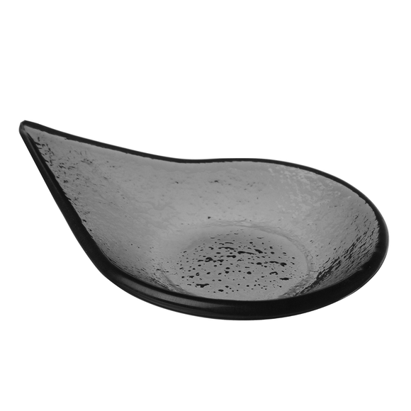 Vetro fingermat regndråpe svart glassfat, 80x100mm, Min. kjøp: 6