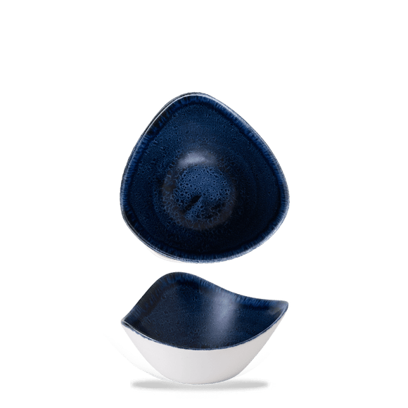 Stonecast Plume ultramarin trekantet skål, 153 mm, Min. kjøp: 12