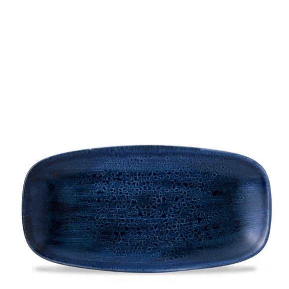 Stonecast Plume Ultramarin kokketallerken avlang, 298x153mm