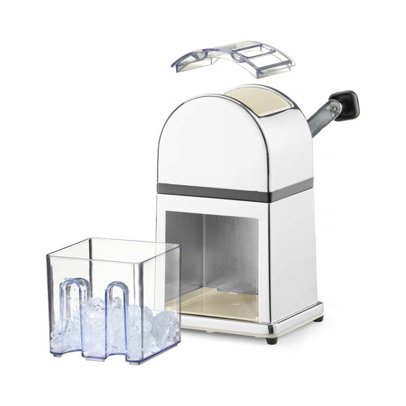 Forkrommet sinklegerings-isknuser med plastbeholder og -øse, 140 x 160 x (h) 270 mm