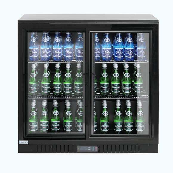 CANDOUR barkjøler 188L med skyvedør, 900x520x(H)835, svart