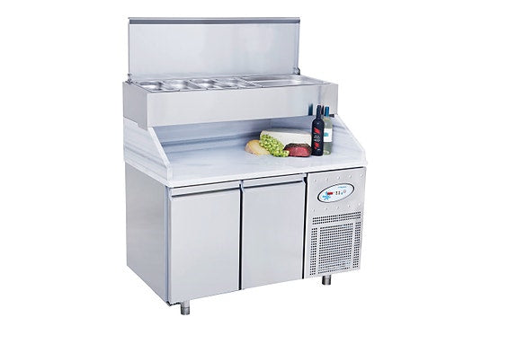 PIZZA-KJØLEBENK MED MARMORTOPP 2, 3, 4 DØR - Frenox CGN4-YM-MR-R290