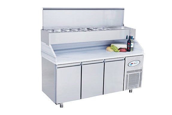PIZZA-KJØLEBENK MED MARMORTOPP 2, 3, 4 DØR - Frenox CGN4-YM-MR-R290