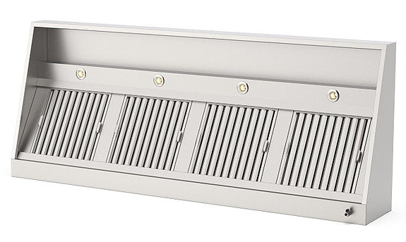 VENTILASJONSHETTE VENTILASJON SKRÅ FRONT MED FILTER OG BELYSNING