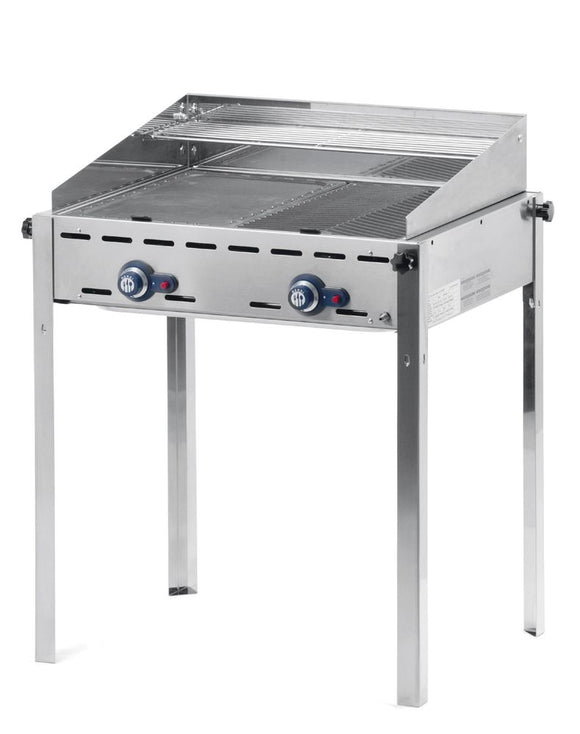 Grill Green Fire  med 2 brennere, 2 rustfritt stål gastronorm 1/1 grillnett, 11,6kw, 740x612x (H) 825mm