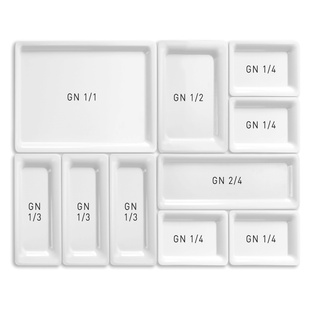 1/1 GN - brett i melamin, hvit - for Storkjøkken - XL - Storkjøkken