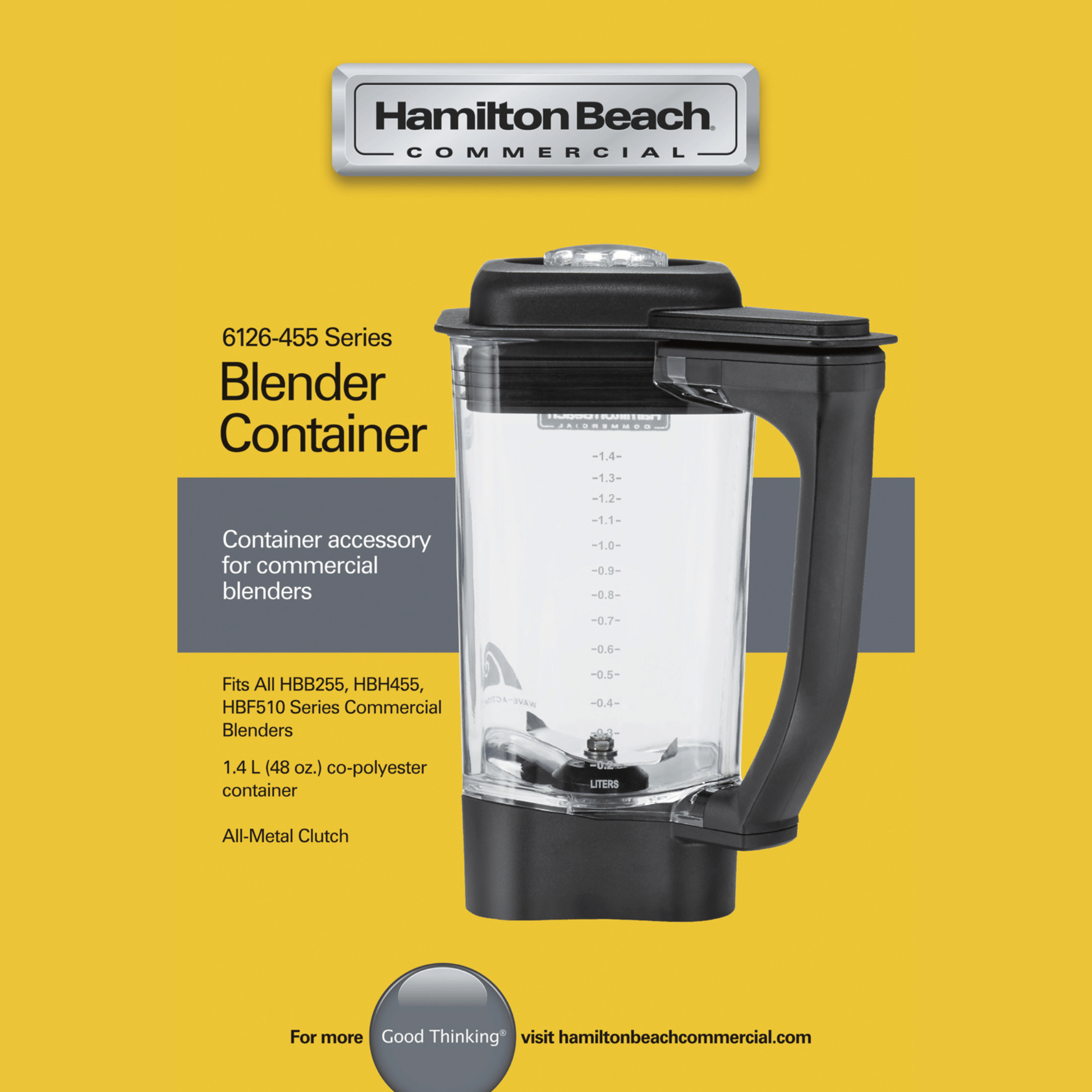 1,4 l BPA - fri kopolyester (tritan) beholder til Rio, Tango, Expeditor (FDHBB255, FDHBH455, FDHBF510) - for Storkjøkken - XL - Storkjøkken