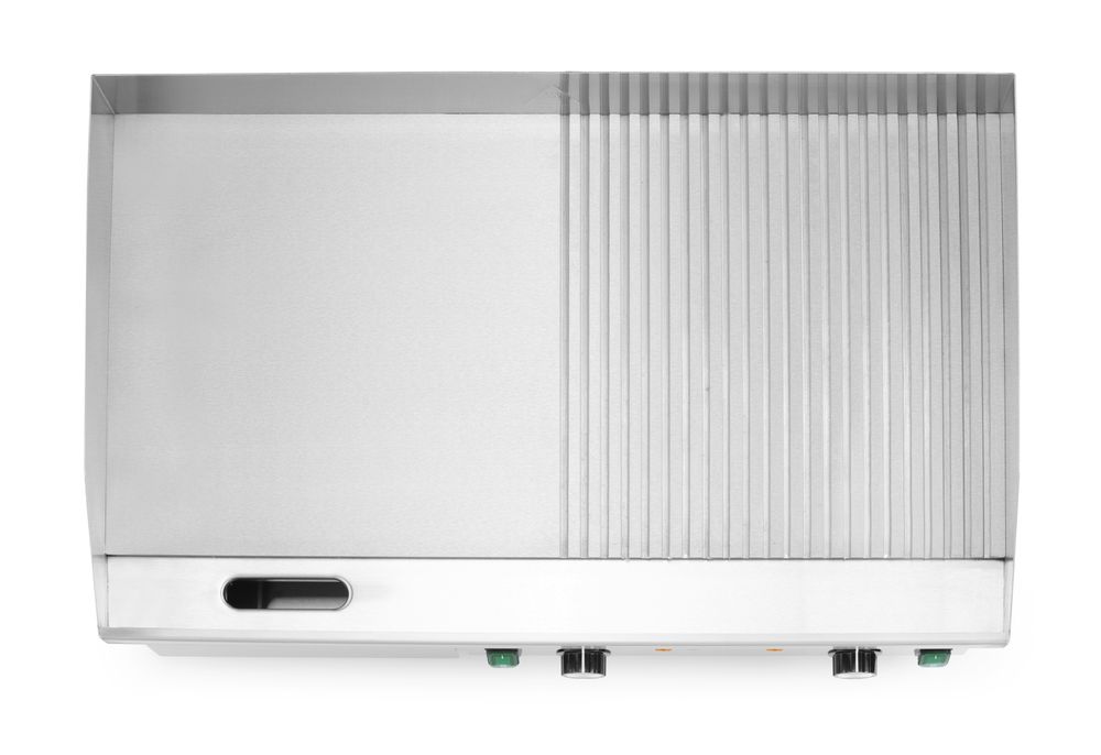 Steke, halv flat, halv ribbet, 400V/4400W, 720x460x(H)241mm