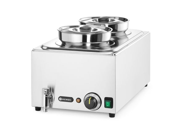 Sett: Bain-marie HENDI Ranger + 2x 4L beholder med lokk, 8L, 220-240V/1000W, 604x332x(H)315mm