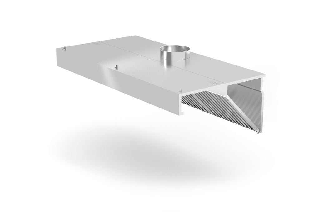 Avtrekkshette veggmontert, med LED-belysning, 1000x700X (H) 450mm