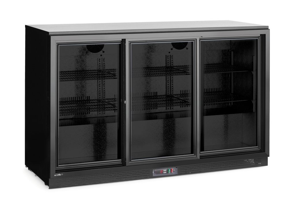 Bakkjøleskap med trippel skyvedører, 308L, 220-240V/160W, 1350x520x(H)865mm