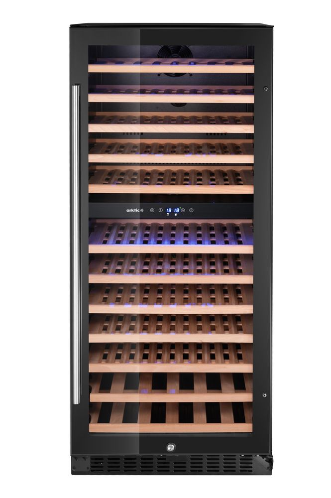 Vinkjøler, 2-sone, 124 flasker, 265L, 569x595x(H)1397mm