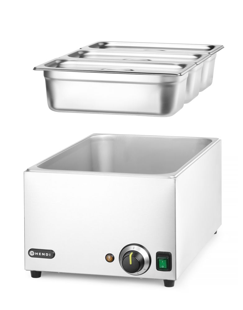 Bain-marie  Ranger, sett med vannbad + 3x GN 1/3 med lokk, GN 1/1, 230V/1000W, 590x332x(H)242mm