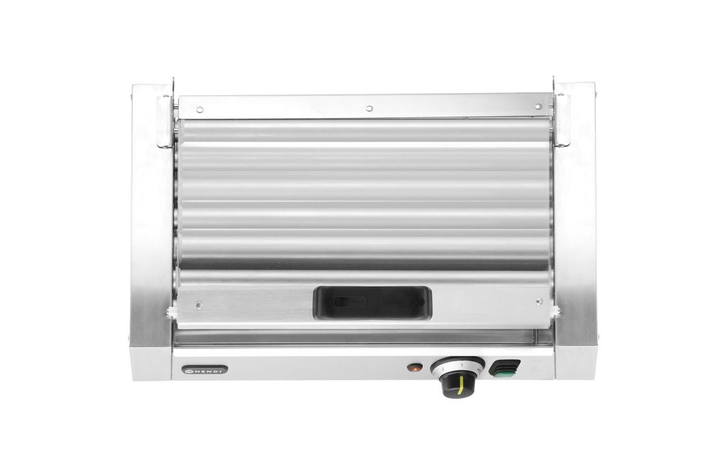 Pølserullegrill, 1-sone med energisparende lokk, 7 ruller, 230V/620W, 566x375x(H)259mm