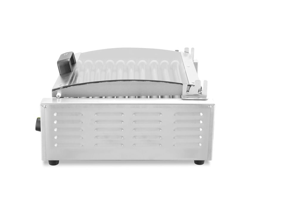 Pølserullegrill - 2 soner med energisparende lokk, 11 ruller, 220-240V/980W, 566x527x(H)259mm