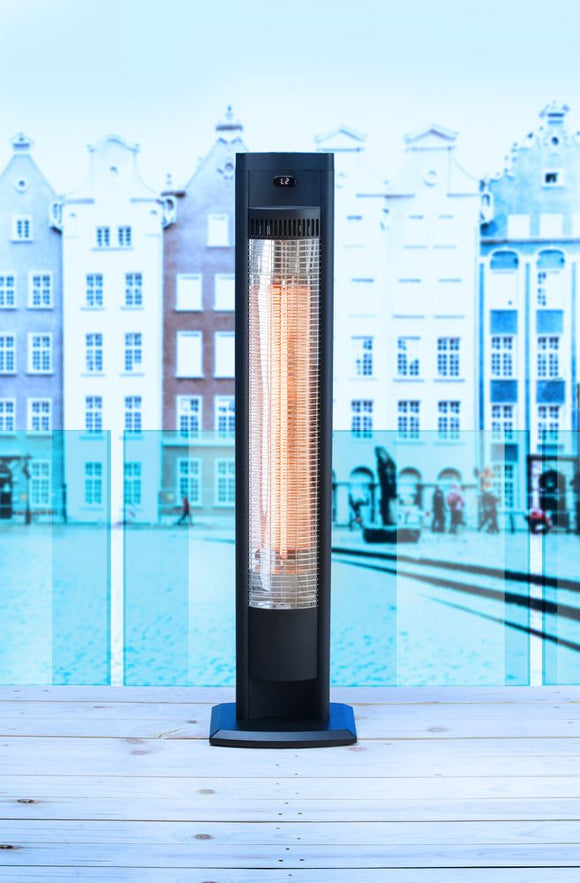 Varmeovn infrarød Tornado, svart, 230V/2000W, 150x262X (H) 1109mm