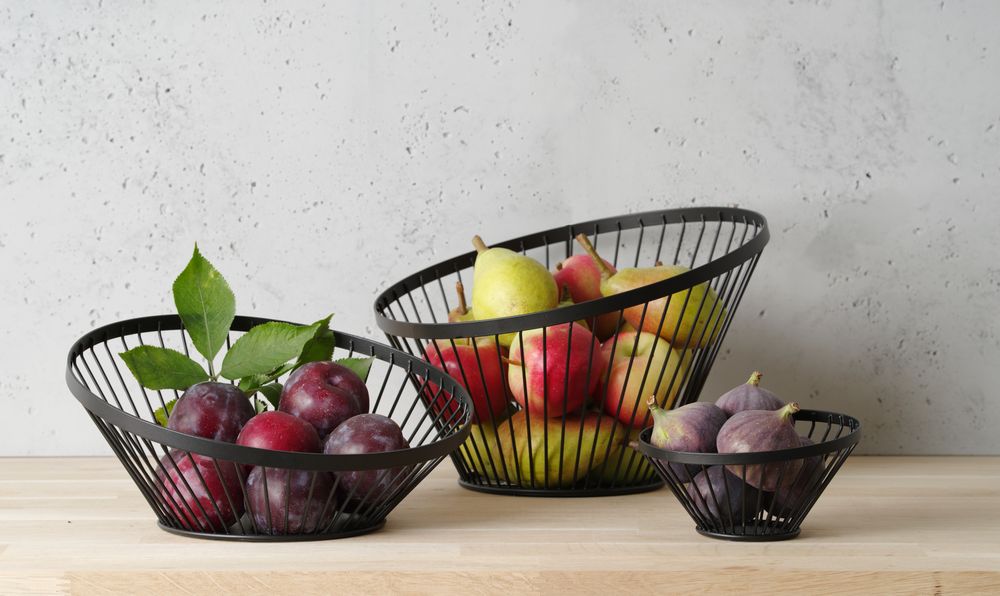 Fruktkurv vinklet rundt svart, Ø150x (H) 80mm