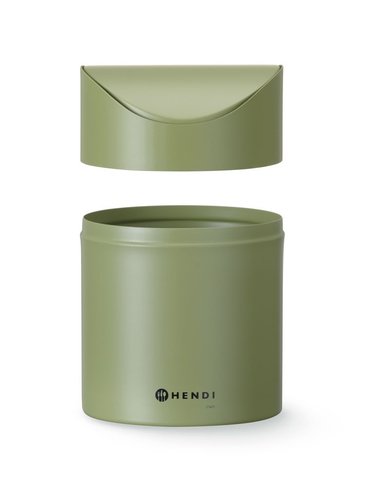 Søppelbøtte på bord med svingdeksel, 1,2L, Grønn, ⌀120x(H)165mm