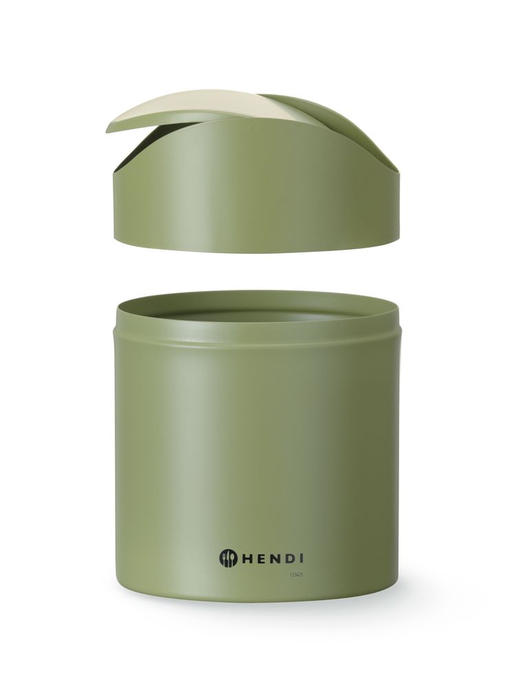 Søppelbøtte på bord med svingdeksel, 1,2L, Grønn, ⌀120x(H)165mm