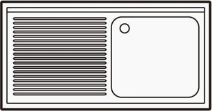 600, - vankens hylle flatpakket 1 høyre 1200, - for Storkjøkken - XL - Storkjøkken